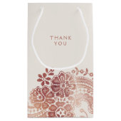 フェイクバラ金ゴールドエレガントヴィンテージ結婚レース スモールペーパーバッグ (裏面)