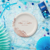 フェイクバラ金ゴールドエレガントヴィンテージ結婚レース ペーパープレート (パーティー)