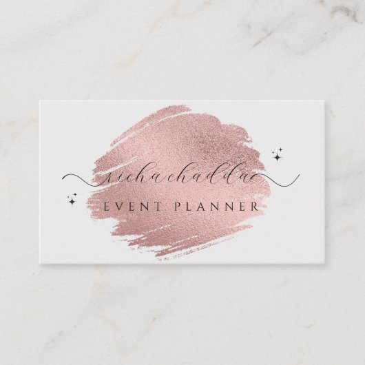 フェイクバラ金ゴールドオンソフトグレーシックなブラシストローク 名刺 (正面)