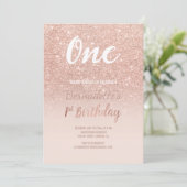 フェイクバラ金ゴールドグラデーション第1誕生日 招待状 (スタンド正面)