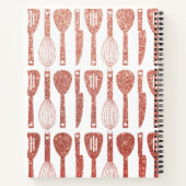 フェイクバラ金ゴールドグリッターかわいい台所用品 ノートブック (裏面)