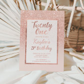 フェイクバラ金ゴールドグリッターエレガントシック21th誕生日 招待状