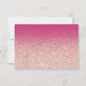 フェイクバラ金ゴールドグリッターグラデーションピンクマゼンタスウィート16 出欠カード (裏面)