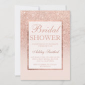 フェイクバラ金ゴールドグリッターシエレガントックブライダルシャワー 招待状 (正面)