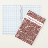 フェイクバラ金ゴールドグリッターテクスチャルック&カスタム文字 ノートブック (内側)