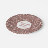 フェイクバラ金ゴールドグリッターテクスチャルック&カスタム文字 ペーパープレート (アングル)