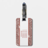 フェイクバラ金ゴールドグリッターテクスチャルック&カスタム文字 ラゲッジタグ (裏面縦)