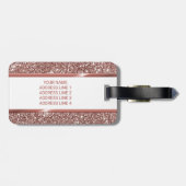 フェイクバラ金ゴールドグリッターテクスチャルック&カスタム文字 ラゲッジタグ (裏面横)