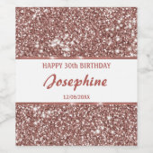 フェイクバラ金ゴールドグリッターテクスチャルック&カスタム文字 ワインラベル (シングルラベル)