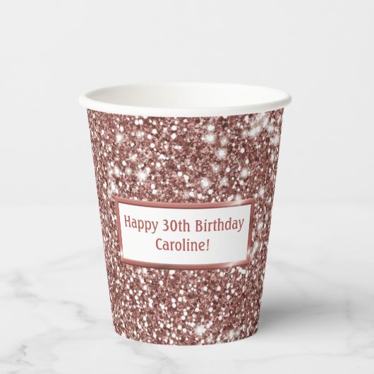 フェイクバラ金ゴールドグリッターテクスチャルック&カスタム文字 紙コップ (正面)