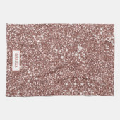 フェイクバラ金ゴールドグリッターテクスチャルック&名前をカスタムする キッチンタオル (横)