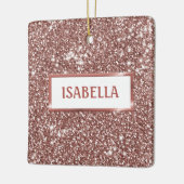 フェイクバラ金ゴールドグリッターテクスチャルック&名前をカスタムする セラミックオーナメント (左)