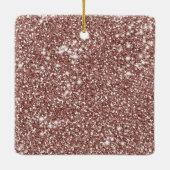 フェイクバラ金ゴールドグリッターテクスチャルック&名前をカスタムする セラミックオーナメント (裏面)