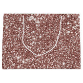 フェイクバラ金ゴールドグリッターテクスチャ様相デザイン ラージペーパーバッグ (正面)