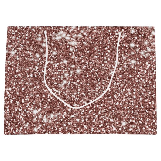 フェイクバラ金ゴールドグリッターテクスチャ様相デザイン ラージペーパーバッグ (正面)