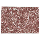 フェイクバラ金ゴールドグリッターテクスチャ様相デザイン ラージペーパーバッグ (裏面)