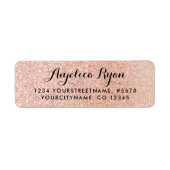 フェイクバラ金ゴールドグリッタールック差出人住所ラベル ラベル (正面)