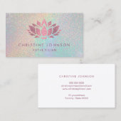 フェイクバラ金ゴールドグリッターロータスフラワーエステティシャン 名刺 (正面/裏面)