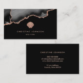 フェイクバラ金ゴールドグリッター貝殻 名刺 (正面/裏面)