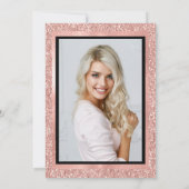 フェイクバラ金ゴールドグリッター |卒業パーティーの写真 招待状 (裏面)