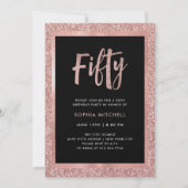 フェイクバラ金ゴールドグリッター |第50回バースデーパーティー 招待状 (正面)
