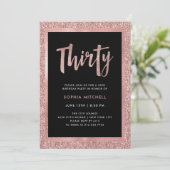 フェイクバラ金ゴールドグリッター| 30歳の誕生日パーティー 招待状 (スタンド正面)