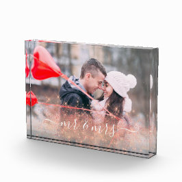 フェイクバラ金ゴールドグリッターMr.&ミセス・カスタム フォトブロック