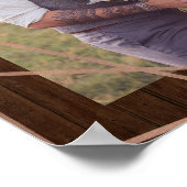 フェイクバラ金ゴールドジオメトリック素朴オン木 |写真 ポスター (角)