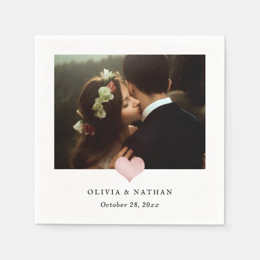 フェイクバラ金ゴールドハート | Chic Photo 結婚's スタンダードカクテルナプキン (正面)