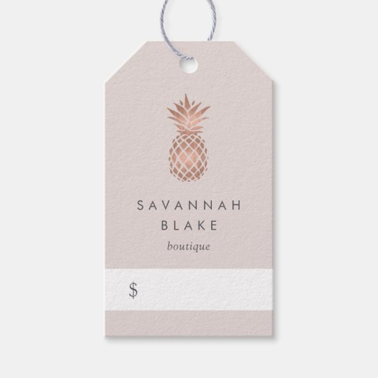 フェイクバラ金ゴールドパイナップル価格ラベル ギフトタグ (正面)