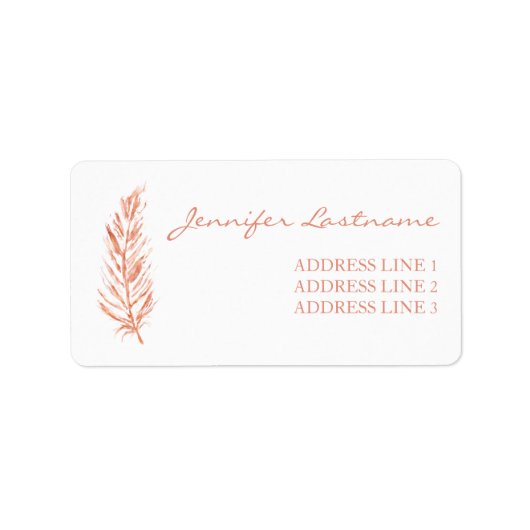 フェイクバラ金ゴールドピンク色の羽毛とカスタム情報 ラベル (正面)