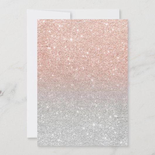 フェイクバラ金ゴールドフェイクグリッターシルバーシック21誕生 招待状 (裏面)