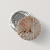 フェイクバラ金ゴールドホワイトパールフローラ旋回ボタン 缶バッジ (正面&裏面)