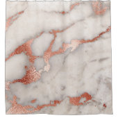 フェイクバラ金ゴールド及び灰色の大理石 シャワーカーテン (正面)