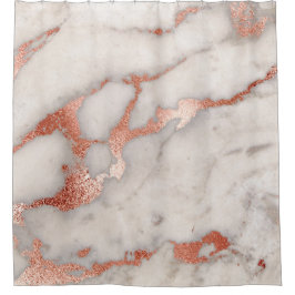 フェイクバラ金ゴールド及び灰色の大理石 シャワーカーテン