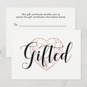 フェイクバラ金ゴールド幾何ハート |商品券 (正面/裏面)