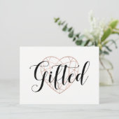 フェイクバラ金ゴールド幾何ハート |商品券 (スタンド正面)