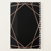 フェイクバラ金ゴールド幾何学的オン黒ウェディングプランナー プランナー手帳 (裏面)