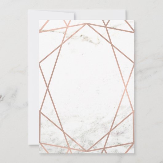 フェイクバラ金ゴールド幾何学 |大理石卒業パーティー 招待状 (裏面)