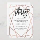 フェイクバラ金ゴールド幾何学 | 30th誕生日パーティー 招待状 (正面/裏面)