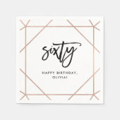 フェイクバラ金ゴールド幾何学 | 60歳 スタンダードカクテルナプキン (正面)