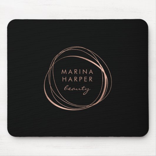 フェイクバラ金ゴールド抽象芸術ロゴ マウスパッド (正面)