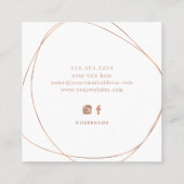 フェイクバラ金ゴールド抽象芸術円|白 スクエア名刺 (裏面)