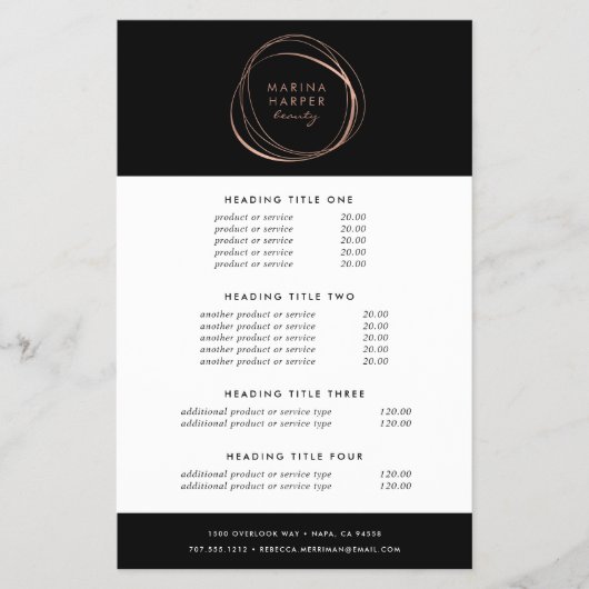 フェイクバラ金ゴールド抽象芸術 |価格とサービス チラシ (正面)