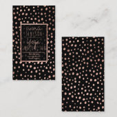 フェイクバラ金ゴールド水玉模様黒ヨガ 名刺 (正面/裏面)