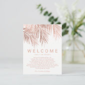フェイクバラ金ゴールド熱帯ヤシの木の結婚歓迎 招待状 (スタンド正面)