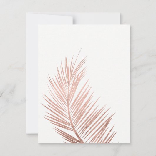 フェイクバラ金ゴールド熱帯ヤシの木の結婚歓迎 招待状 (裏面)