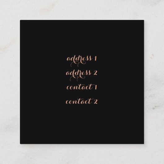 フェイクバラ金ゴールド箔デコール スクエア名刺 (裏面)