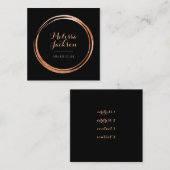 フェイクバラ金ゴールド箔デコール スクエア名刺 (正面/裏面)