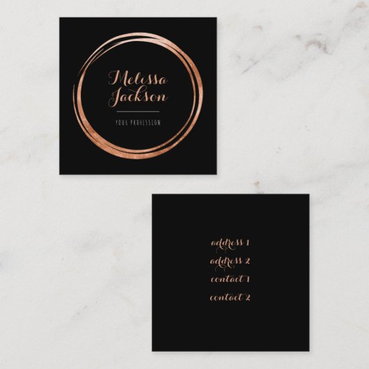 フェイクバラ金ゴールド箔デコール スクエア名刺 (正面/裏面)